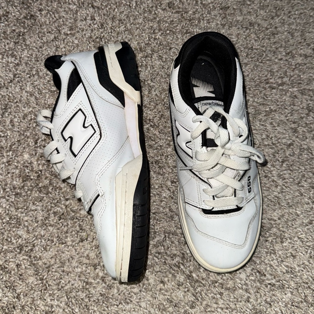 New Balance White and Black Sneakers